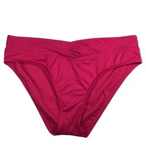 KONA SOL - barbie bright pink hipster bikini swim bottoms - size medium